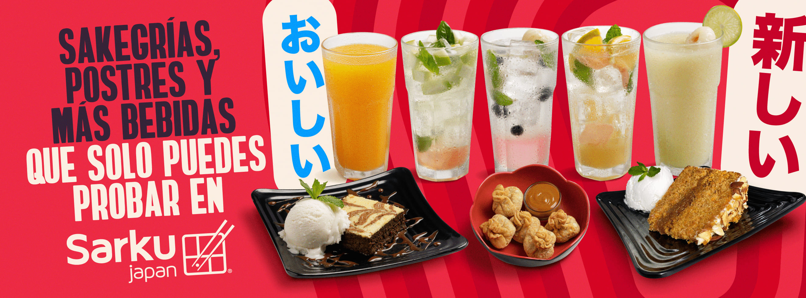 Sakegrías, postres y más bebidas que solo puedes probar en Sarku Japan